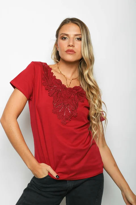 Remera ETIOPIA ENCAJE GU356342