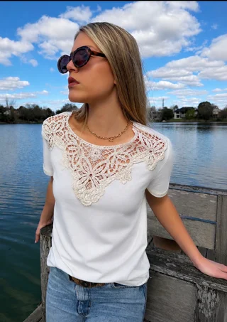 Remera KARNER Cuello Crochet GU6263 - Vista 4