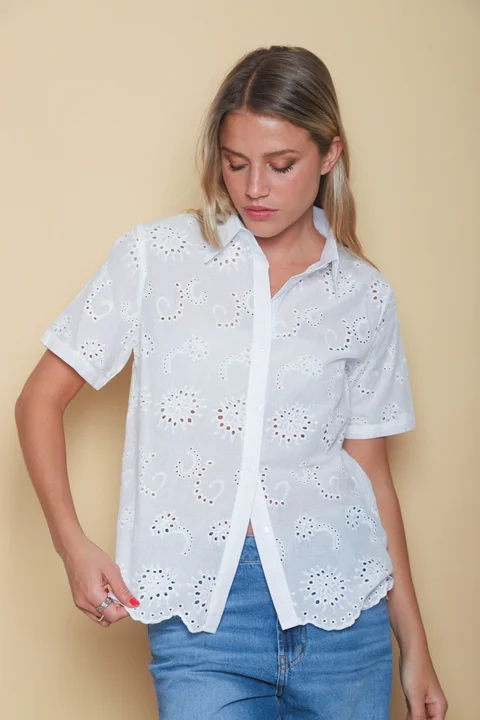 Camisa CISNE Broderie Manga Corta GUK70108