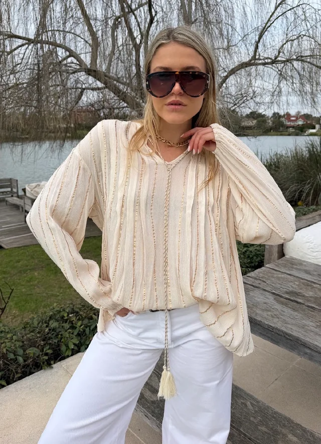 Blusa FARAH Rayada Lurex GU6216