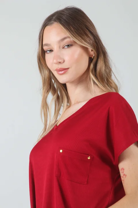 Remera Ancha Morley Siney Con Bolsillo