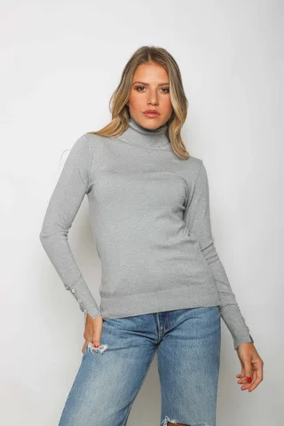 Polera MERIDIAN Lurex con Botones Strass GUL601 - Vista 4