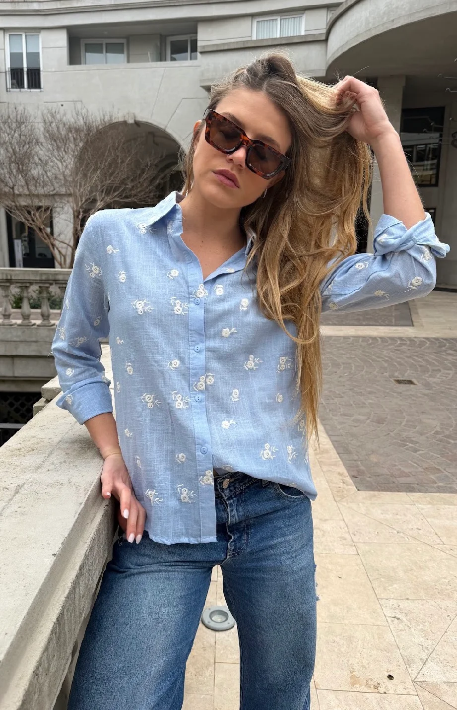 Camisa ROSMARY Lino Bordada GU70242