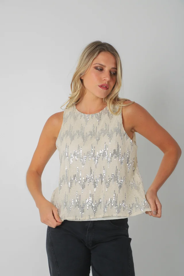 Musculosa PICOLINA Tejida c/Lentejuelas GU250111
