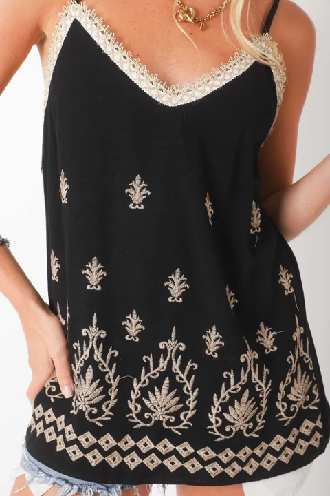 Musculosa CORFU Lino c/Bordado GU0538