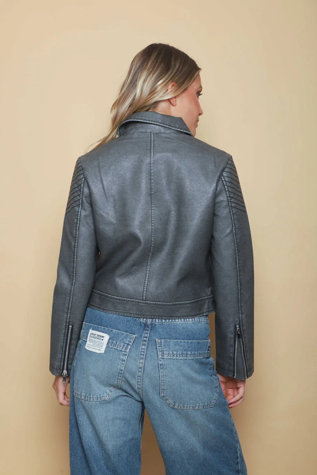 Campera Cartney Grey Cruzada Eco Cuero GU78304