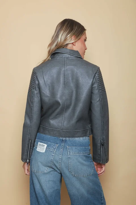 Campera Cartney Grey Cruzada Eco Cuero GU78304