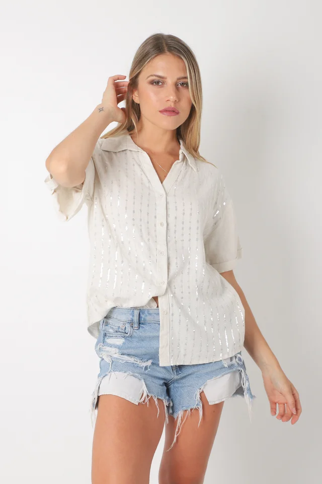 Camisa MILLIE de lino c/ Lentejuelas GU0530