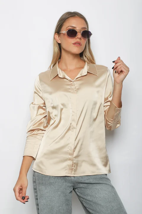 Camisa CANDI Satén Manga Larga GUV53