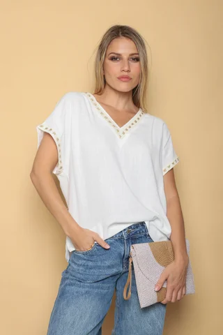 Blusa Amplia Zamia de Lino GU0543 - Vista 2