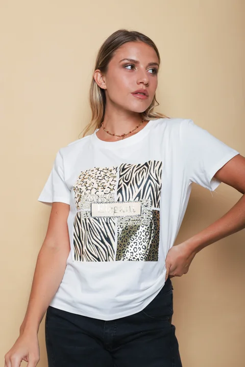 Remera ELEGANT C/ Apliques GUJ5222