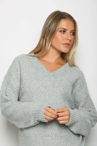Sweater Kiria Escote V Tejido Grueso GU81330 - Vista 6