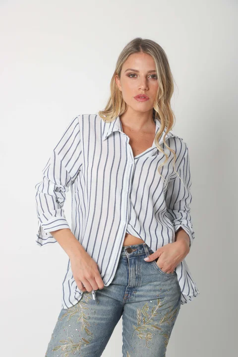 Camisa BELE Lino Rayada