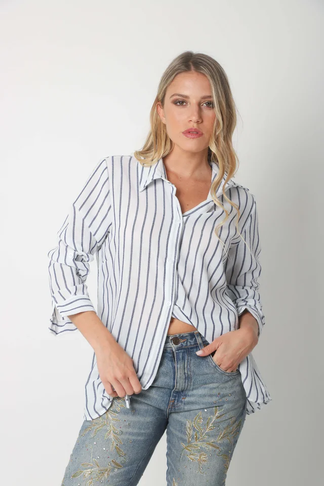 Camisa BELE Lino Rayada