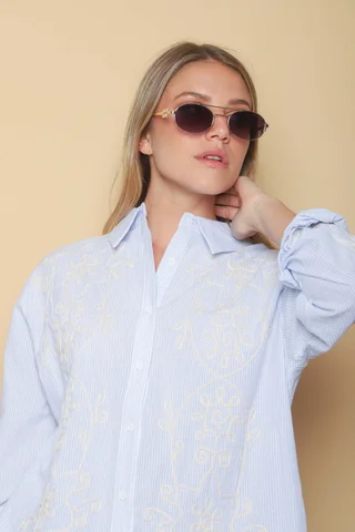 Camisa VOIRE  Rayada Bordada GU0547 - Vista 3