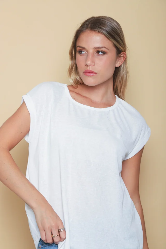 Remera Dana Hilo Flame con Lurex