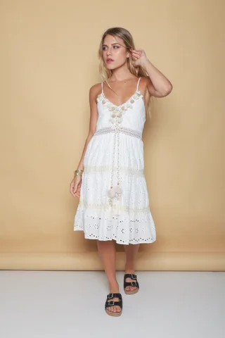 Vestido Cloe Broderie con Cordon GUK4034 - Vista 3