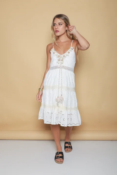 Vestido Cloe Broderie con Cordon GUK4034