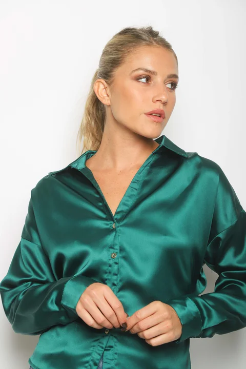 Camisa ZELENI Saten c/ Tiras para atar Atras GUK70282