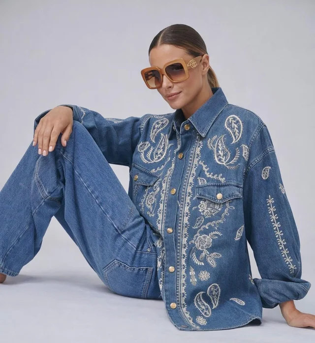 Camisaco AMPLIO GLAM Jean Bordado GU0566