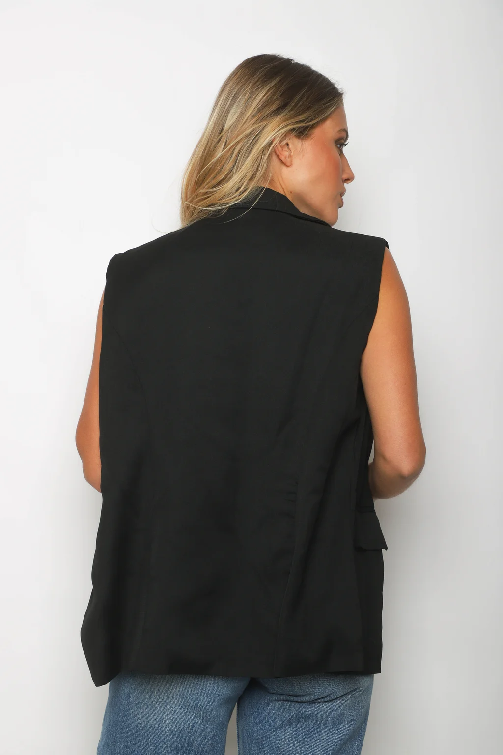Chaleco LARGO ZEK Sastrero Forrado con Boton Brillo GUP33022