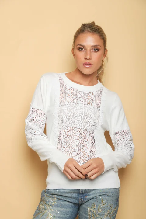 Sweater SASHA Bremer Bordado y Calado GUL655