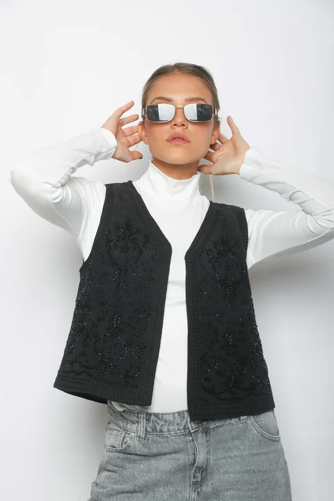 Chaleco DENISE Bordado con Canutillo GU5938