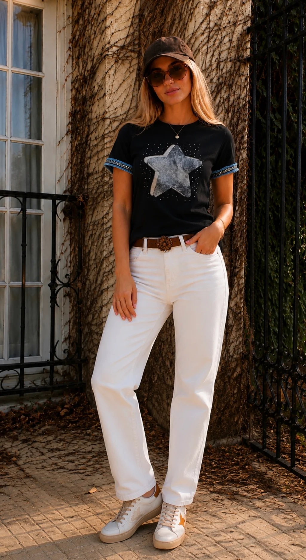 Remera AZZURA STAR C/ Relieve y Strass GU5117