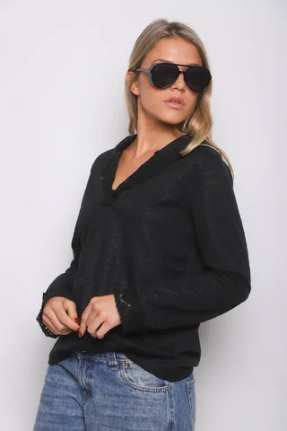 Remera Florentin c/ Capucha y Encaje GUK70067 - Vista 6