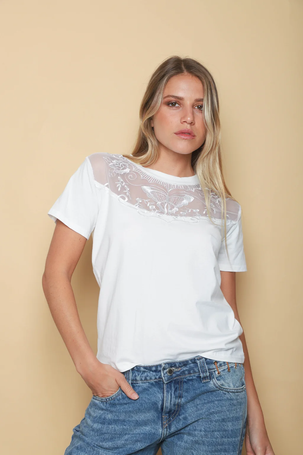 Remera Valquiria Tul Bordado GU12048