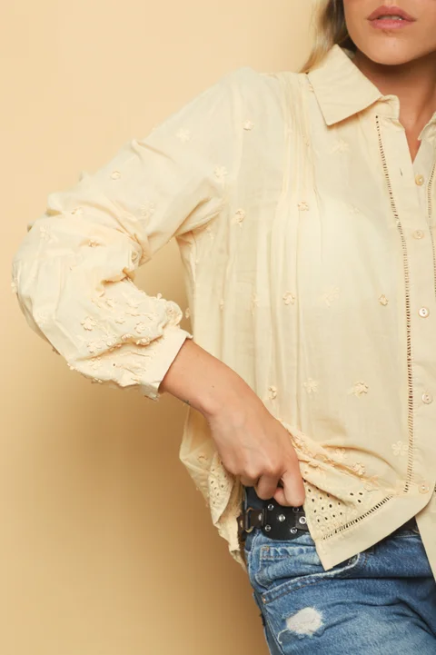 Camisa BLONDIE Lino Bordada GUK70189