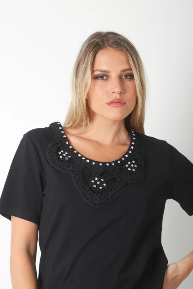 Remera JAZMIN Crochet y Piedras GUK70148