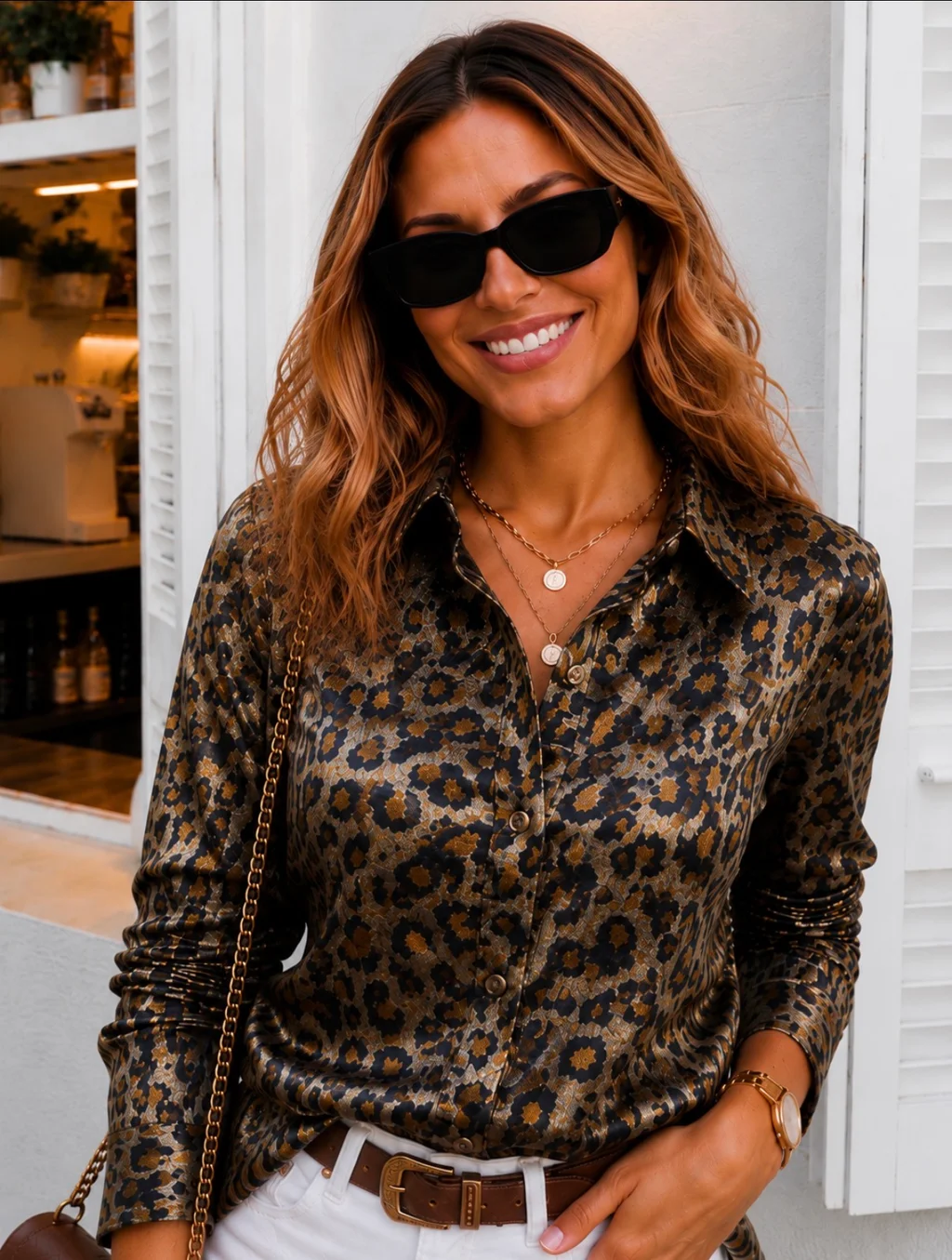 Camisa LEOPARD Satin Print GU70062