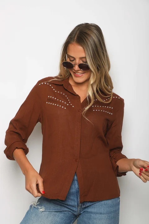 Camisa BANGKOK Lino c/tachas GUP33011