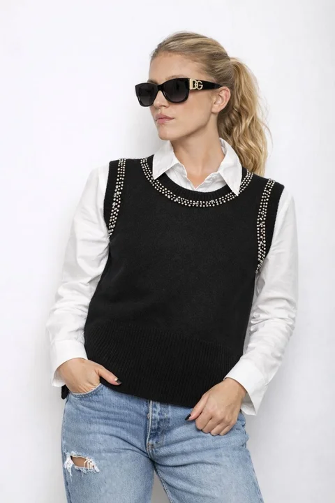 Chaleco ZELAND Lana c/ Apliques