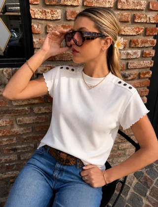 Remera MAKENA morley c/ Botones - Vista 3