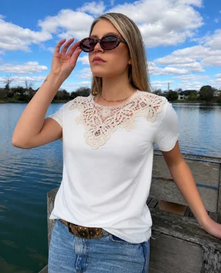 Remera KARNER Cuello Crochet GU6263 - Vista 1