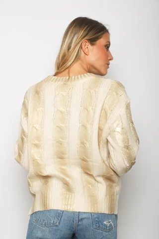 Sweater Olivia Foil Elastizado Trenzado con Brillos GU64770 - Vista 5