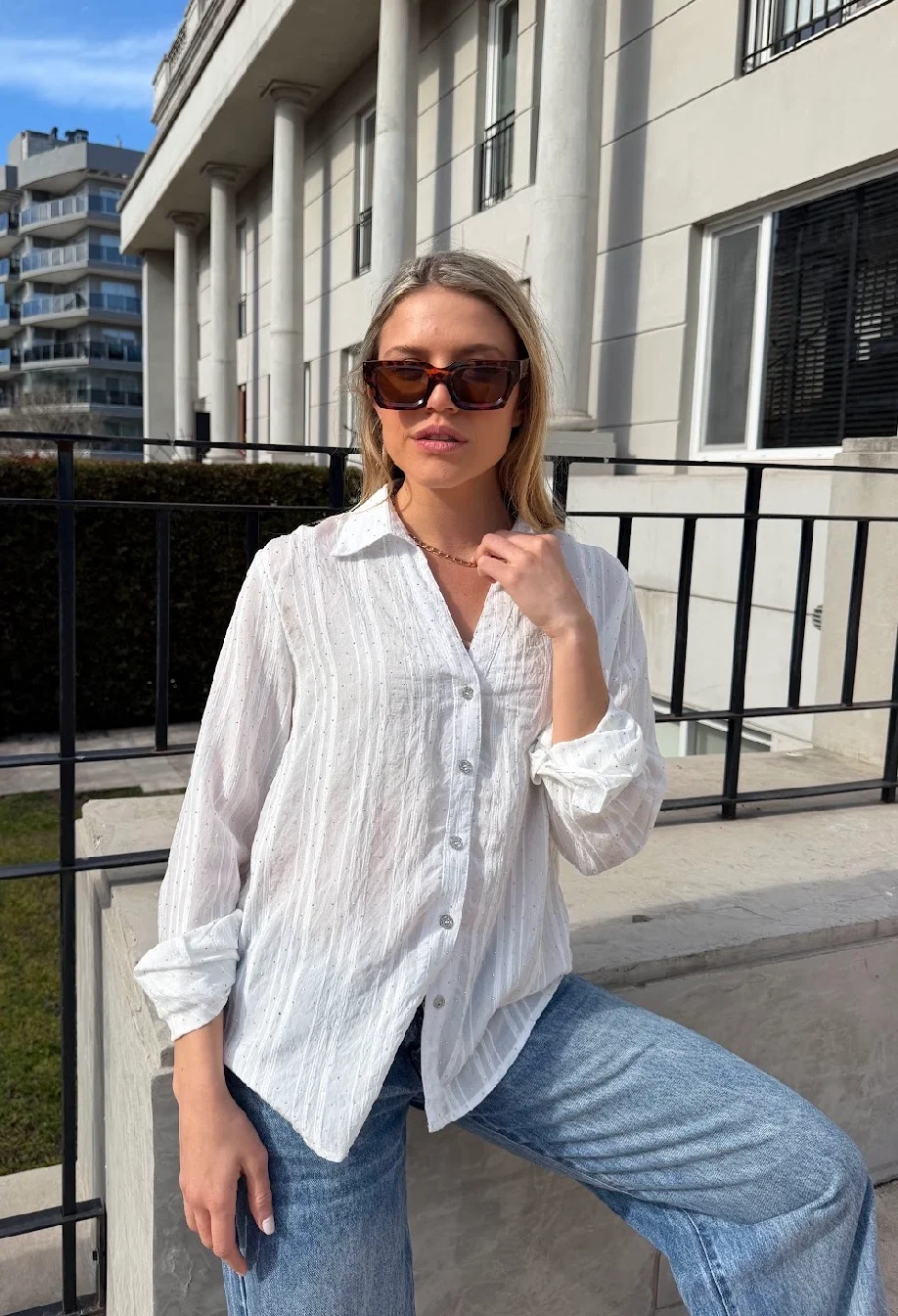 Camisa MARVI con Guardas con Strass GUK70241