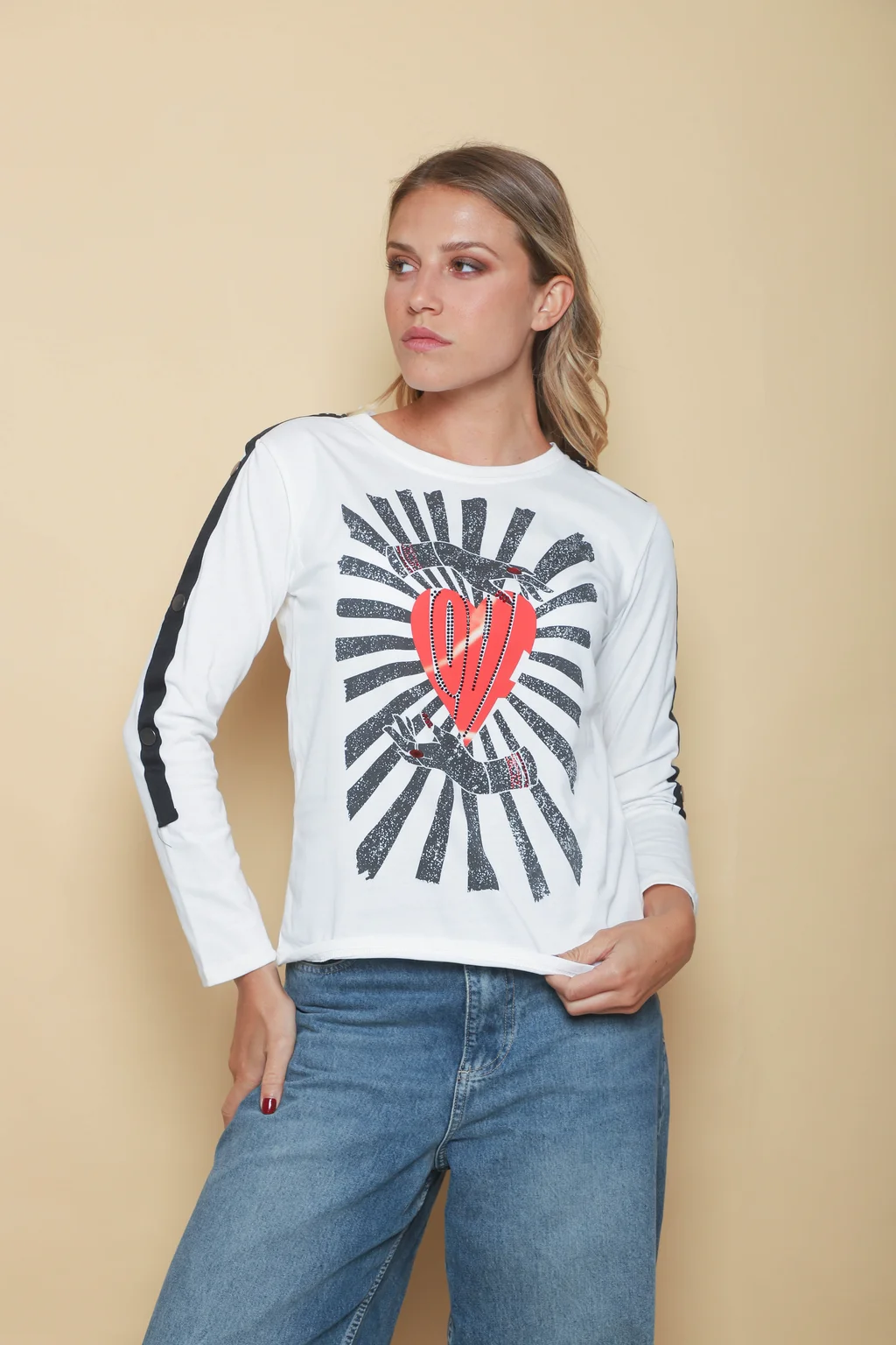 Remera KOTAO Manga Larga c/ Botones en Mangas GU5124