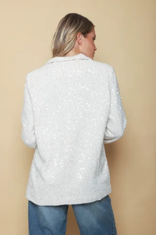 Blazer Zari  Cream  Lentejuelas  GU2019 - Vista 5