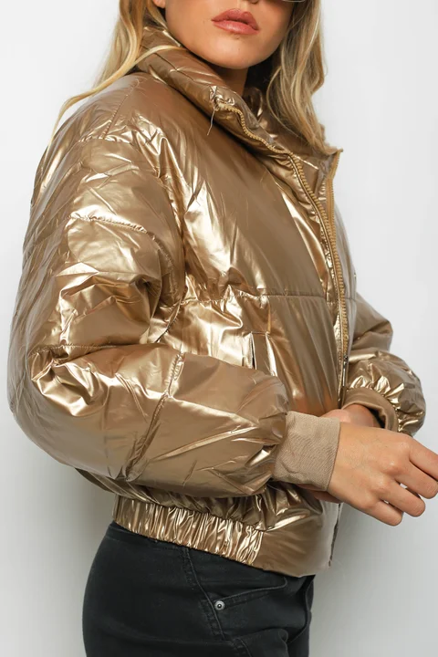 Campera Puffer Silver  Metalizada Velvet GUK2039
