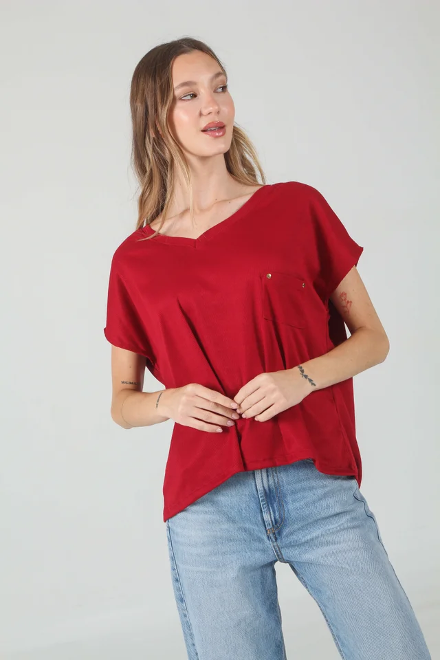Remera Ancha Morley Siney Con Bolsillo