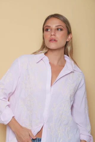 Camisa VOIRE  Rayada Bordada GU0547 - Vista 6