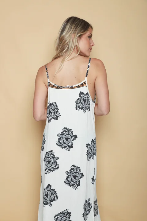 Vestido FIRENZE Lino estampado GUK70142-4