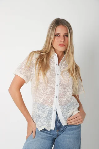 Camisa NARA c/ Lentejuelas Bordada GU5169 - Vista 1