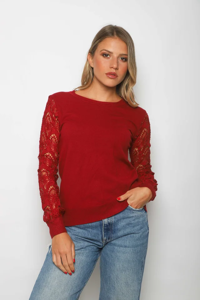 Sweater MELROUSE Bremer c/ Guipiur en mangas GUL600