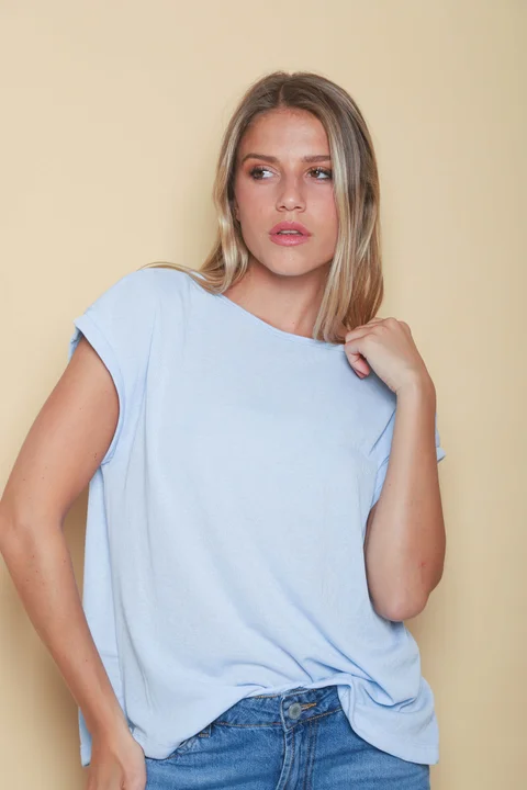 Remera Dana Hilo Flame con Lurex