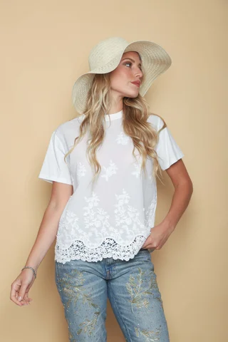 Blusa RECIFE  bordada con puntilla GU5166 - Vista 5