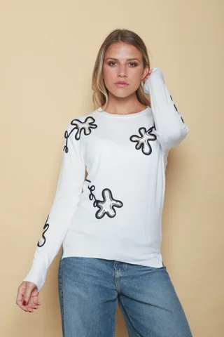 Sweater FENNY Bremer Bordado c/ Lentejuelas GUL682 - Vista 2